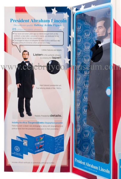 Abraham Lincoln Toy President doll box inside flap