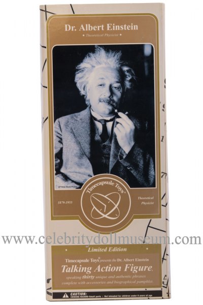 Albert Einstein talking doll box front