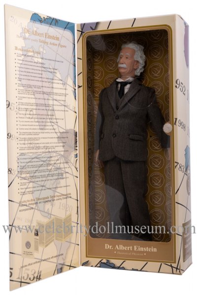 Albert Einstein talking doll box inside panel