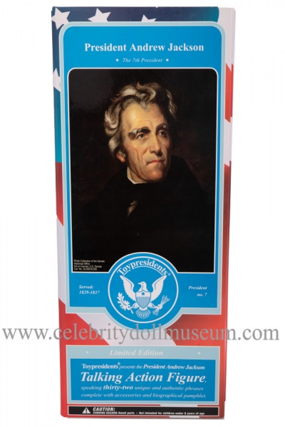 Andrew Jackson talking doll box front