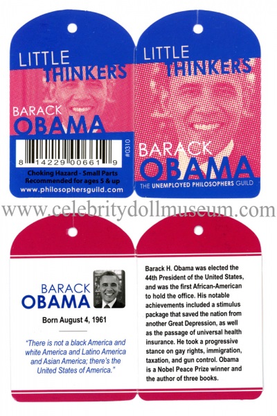 Barack Obama plush doll tags