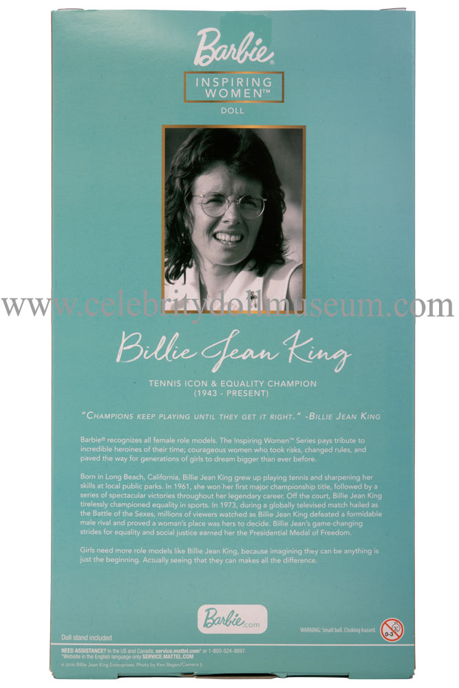 Billie Jean King doll box back