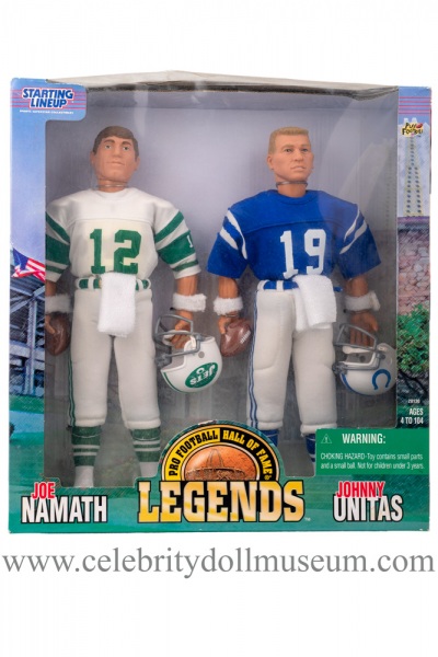 Joe Namath and Johnny Unitas Action figure set box