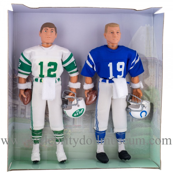 Joe Namath and Johnny Unitas Action figure set box insert