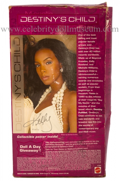 Kelly Rowland doll  beat up box back