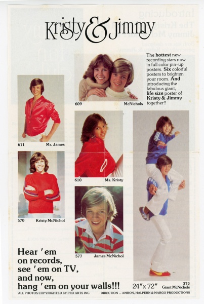 Kristy and Jimmy McNichol Fan Club Brochure front