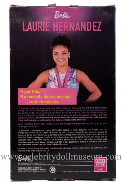 Laurie Hernandez doll box back