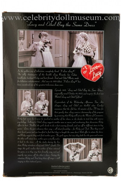 Lucille Ball and Vivian Vance doll set box back