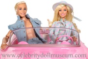 Barbie the Movie dolls in the pink corvette