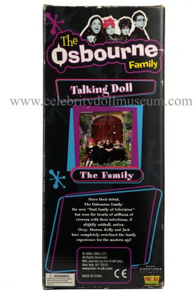 Ozzy Osbourne talking doll box back