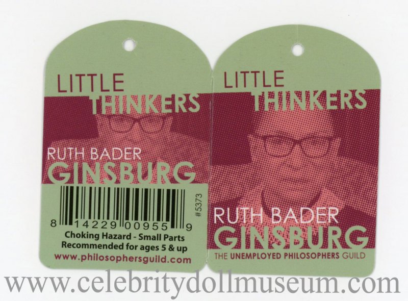 Ruth Bader Ginsburg doll tag