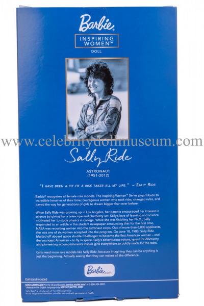 Sally Ride doll box back