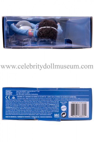 Sally Ride doll box top and bottom