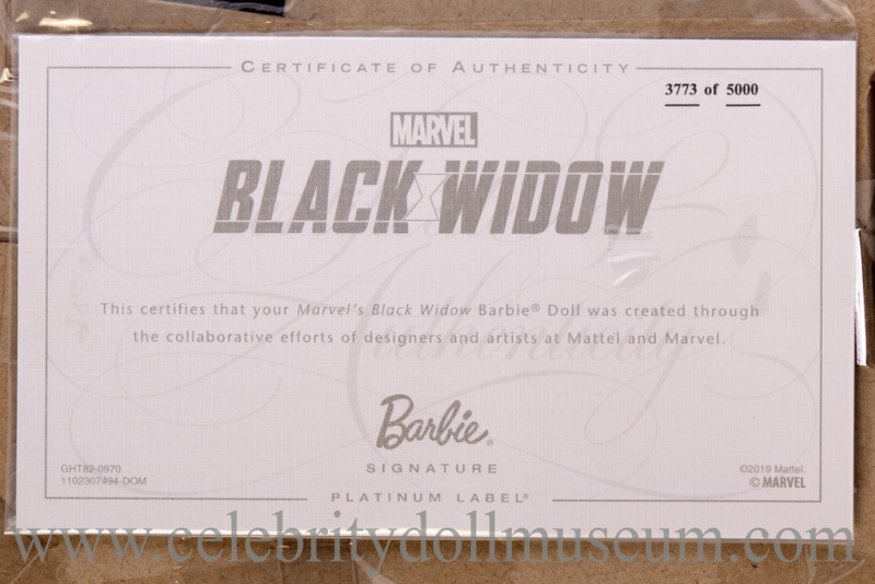 Scarlett Johansson doll certificate of authenticity