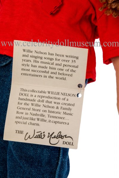 Willie Nelson doll tag inside