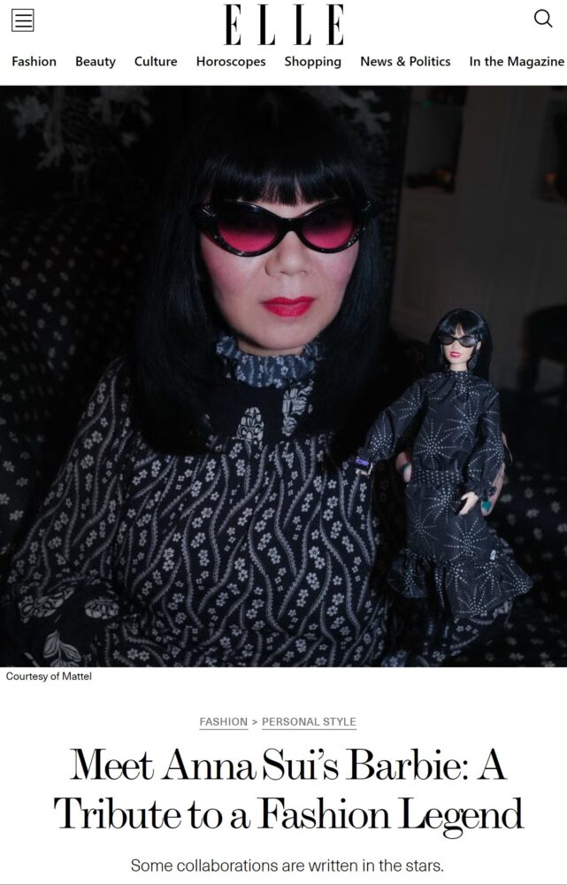 Elle Magazine interview with Anna Sui about her Barbie